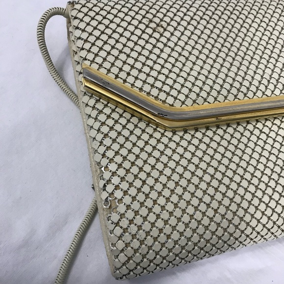 ELKA Vintage Clutch Handbag Metal Mesh Sequin Clutch with Shoulder Strap - Picture 5 of 7
